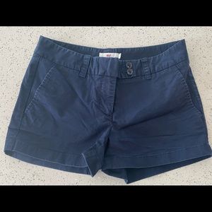 Vineyard Vines Women Size 0 Navy Blue Chino Shorts Cotton Front Pockets.
